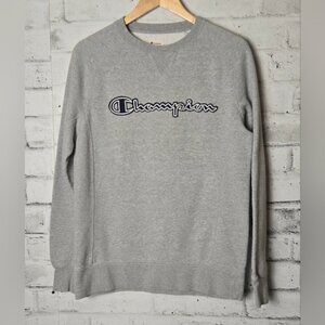 Champion Women's Grey Heathered Crew Neck Sweatshirt